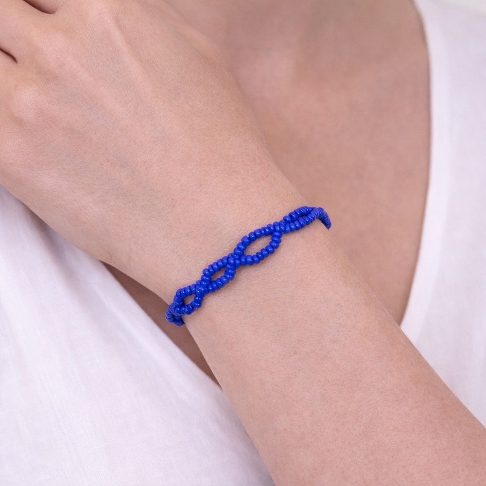 Artisan Blue Braided Twist Bracelet Boho Layered Style Fashion Jewelry Womens